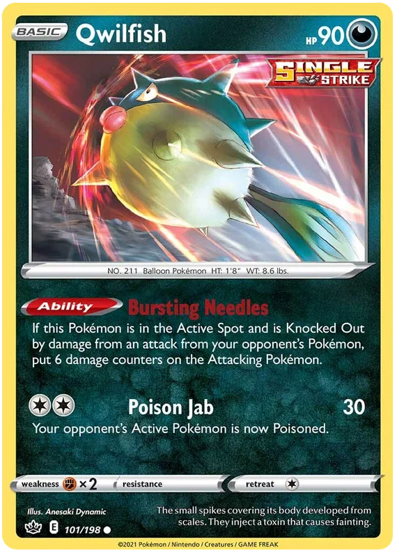 101/198 Qwilfish (Chilling Reign) Pokémon card (English)