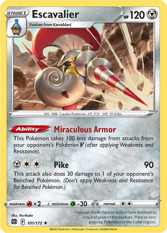 101/172 Escavalier (Rare) (Brilliant Stars) Pokemon card (English)