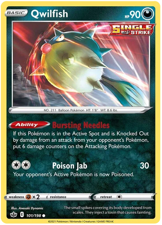 101/198 Qwilfish (Reverse Holo) (Chilling Reign) Pokémon card (English)