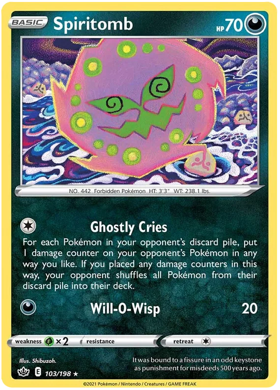 103/198 Spiritomb (Rare) (Chilling Reign) Pokémon card (English)