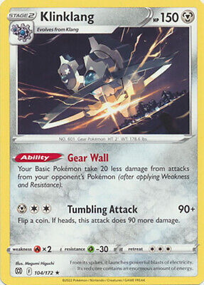 104/172 Klinklang (Rare) (Brilliant stars) Pokemon card (English)