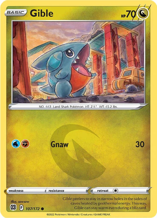 107/172 Gible (Brilliant Stars) Pokemon card (English)
