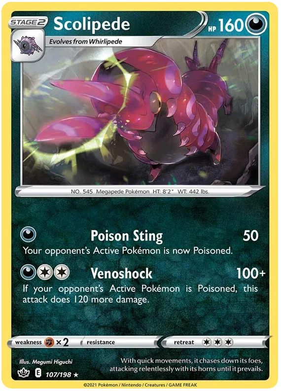 107/198 Scolipede (Rare) (Chilling Reign) Pokémon card (English)