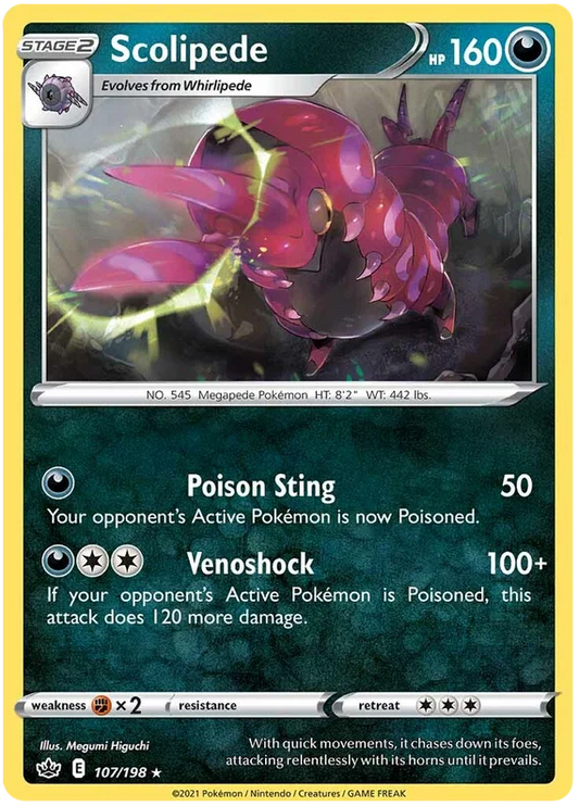 107/198 Scolipede (Rare) (Chilling Reign) Pokémon card (English)
