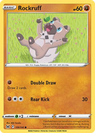 109/196 Rockruff (Lost Origin) Pokemon card (English)