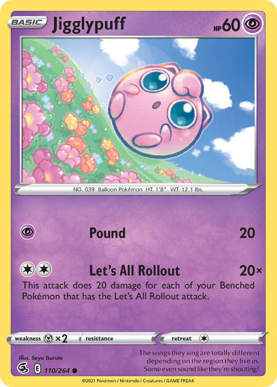 110/264 Jigglypuff (Fusion Strike) Pokemon card (English)