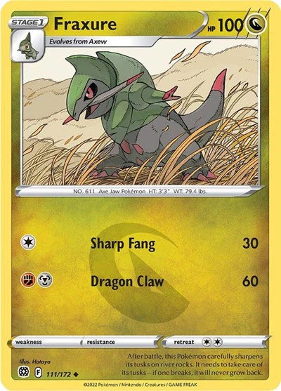 111/172 Fraxure (Brilliant Stars) Pokemon card (English)