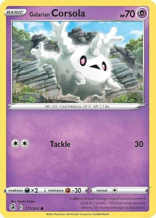 117/264 Galarian Corsola (Fusion Strike) Pokemon card (English)
