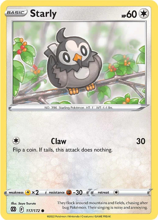 117/172 Starly (Brilliant Stars) Pokemon card (English)