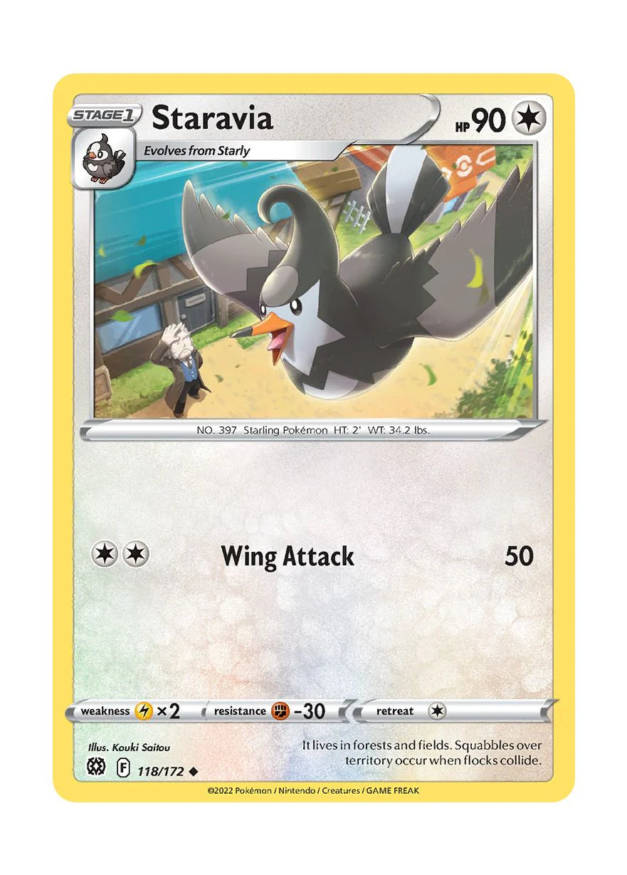 118/172 Staravia (Brilliant Stars) Pokemon card (English)