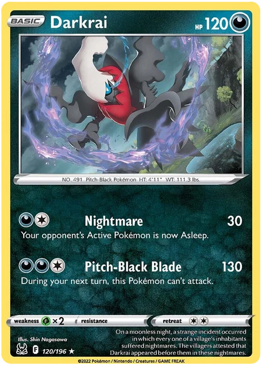 120/196 Darkrai (Holo) (Lost origin) Pokemon card (English)