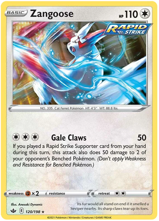 120/198 Zangoose (Rare) (Chilling Reign) Pokémon card (English)