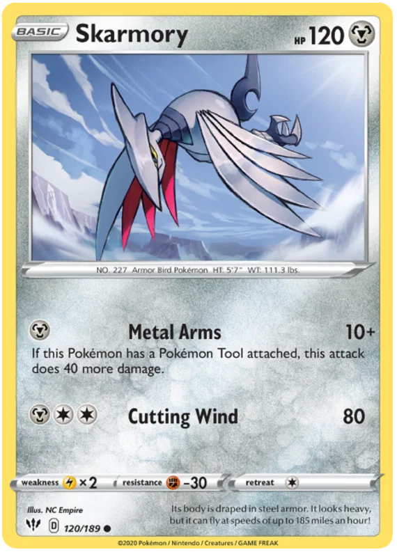 120/189 Skarmory (Darkness Ablaze) Pokemon card (English)