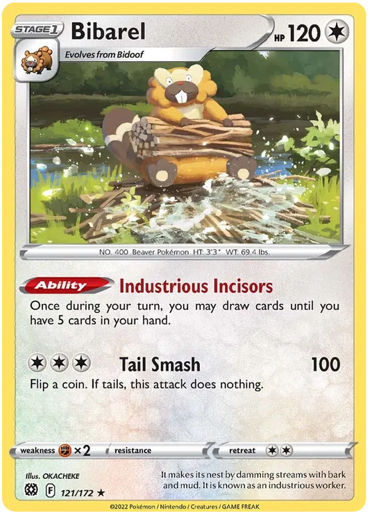 121/172 Bibarel (Holo) (Brilliants Stars) Pokemon card (English)
