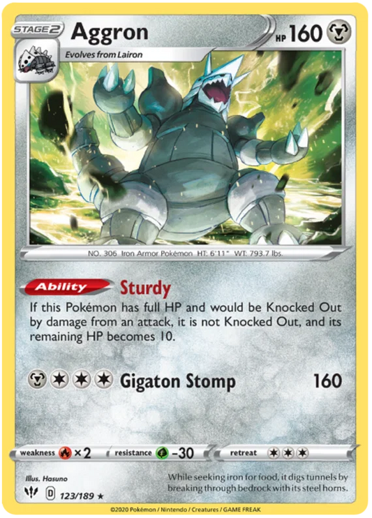 123/189 Aggron (Rare/Holo) (Darkness Ablaze) Pokemon card (English)