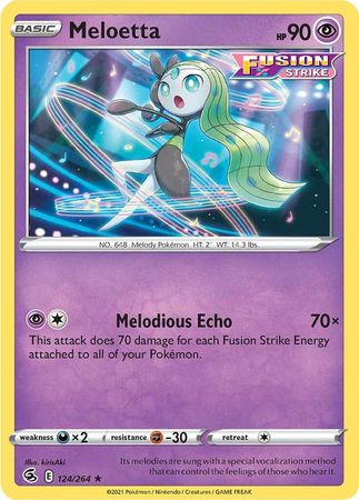 124/264 Meloetta (Rare) (Fusion Strike) Pokemon card (English)