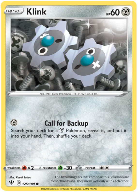 125/189 Klink (Darkness Ablaze) Pokemon card (English)