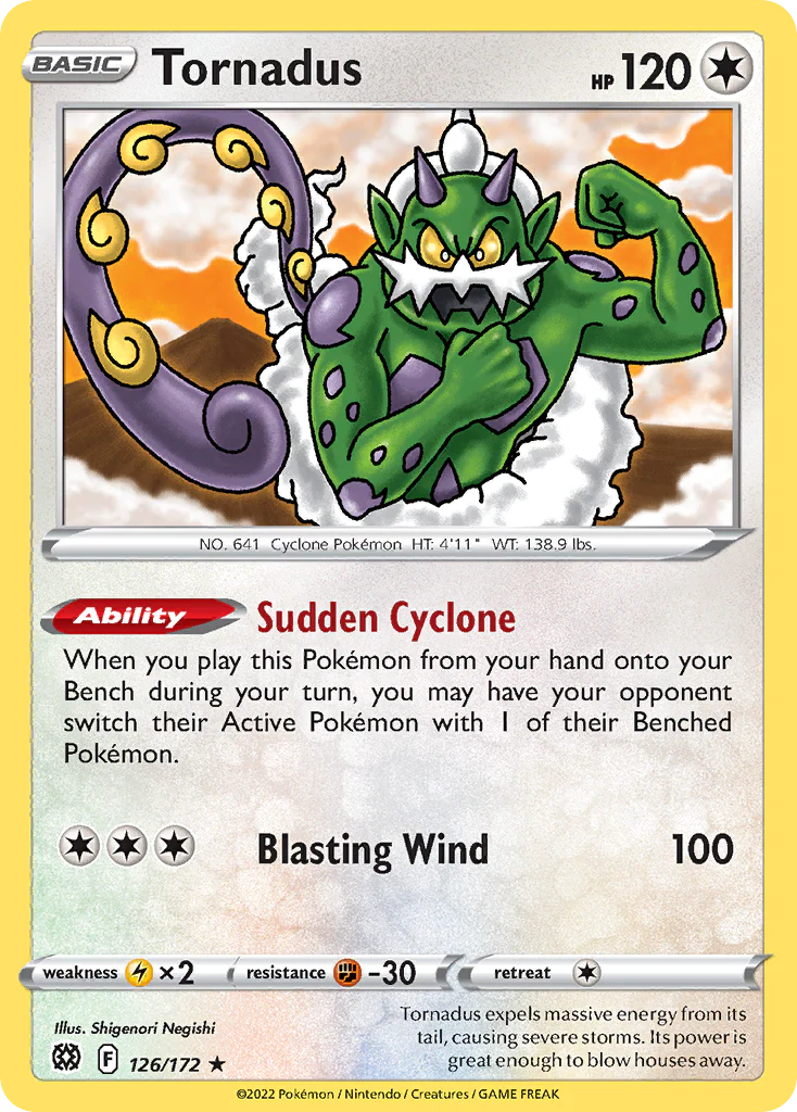 126/172 Tornadus (Rare) (Brilliant Stars) Pokemon card (English)