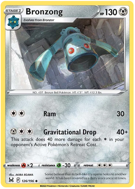 126/196 Bronzong (Lost Origin) Pokemon card (English)