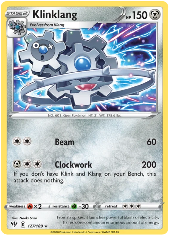127/189 Klinklang (Rare) (Darkness Ablaze) Pokemon card (English)