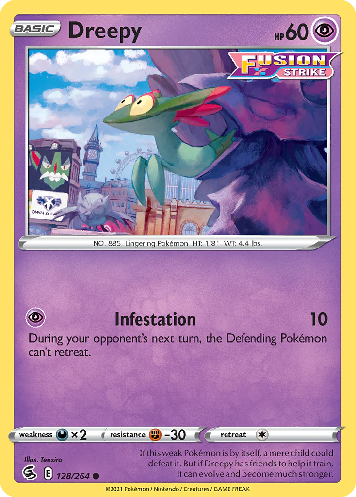 128/264 Dreepy (Fusion Strike) Pokemon card (English)