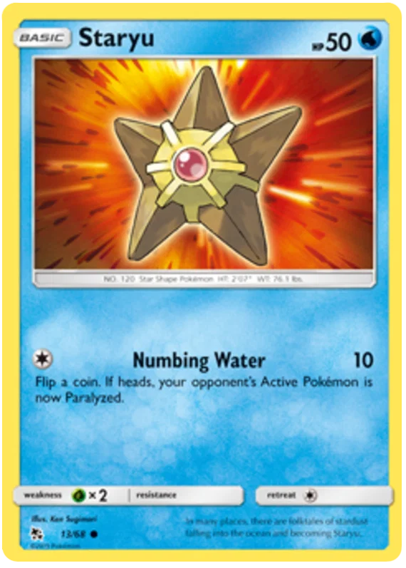 13/68 Staryu (Hidden Fates) Pokémon card (English)