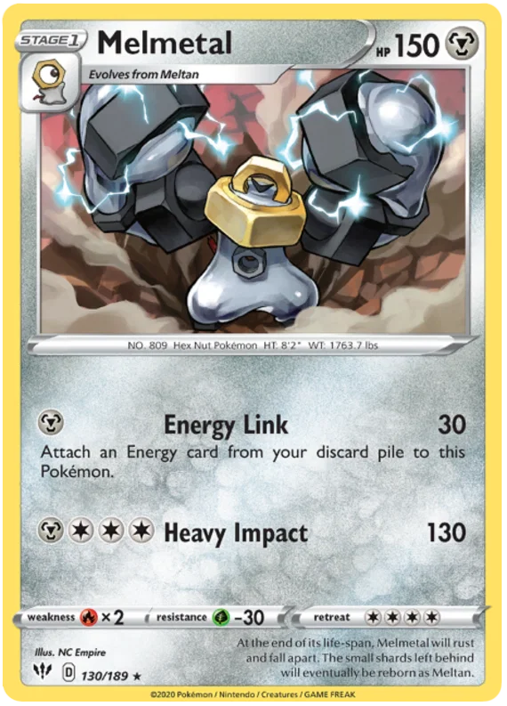 130/189 Melmetal (Rare) (Darkness Ablaze) Pokemon card (English)