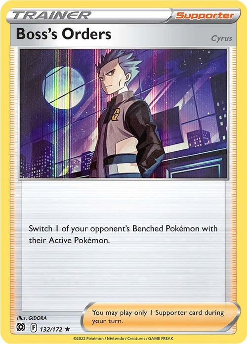 132/172 Boss's Orders (Supporter) (Holo) (Brilliant Stars) Pokemon card (English)