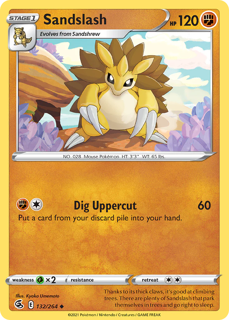 132/264 Sandslash (Fusion Strike) Pokemon card (English)