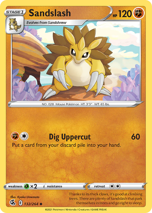 132/264 Sandslash (Fusion Strike) Pokemon card (English)