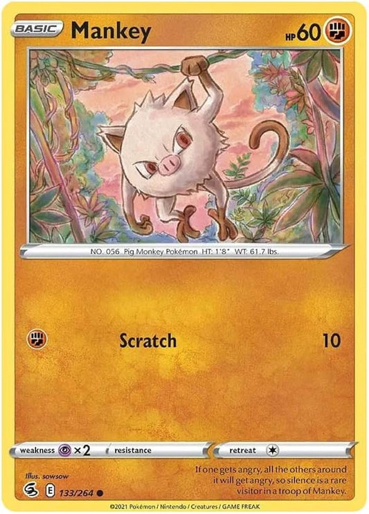 133/264 Mankey (Fusion Strike) Pokemon card (English)