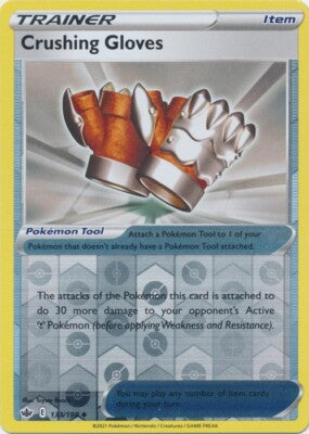 133/198 Crushing Gloves (Reverse Holo) (Item) (Chilling Reign) Pokémon card (English)