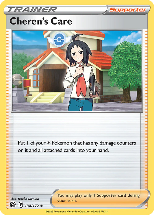 134/172 Cheren's Care (Supporter) (Brilliant Stars) Pokemon card (English)