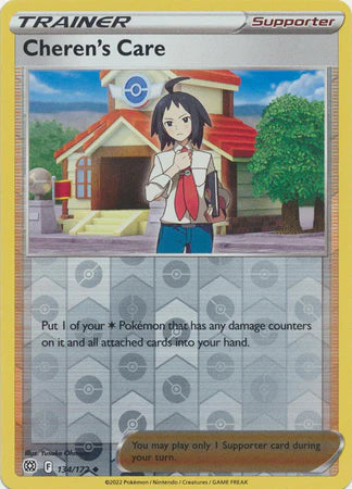 134/172 Cheren's Care (Reverse Holo) (Supporter) (Brilliant Stars) Pokemon card (English)