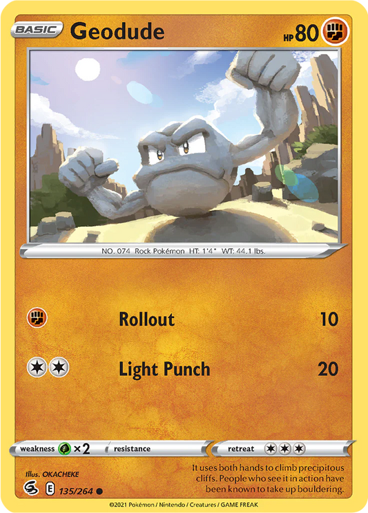 135/264 Geodude (Fusion Strike) Pokemon card (English)