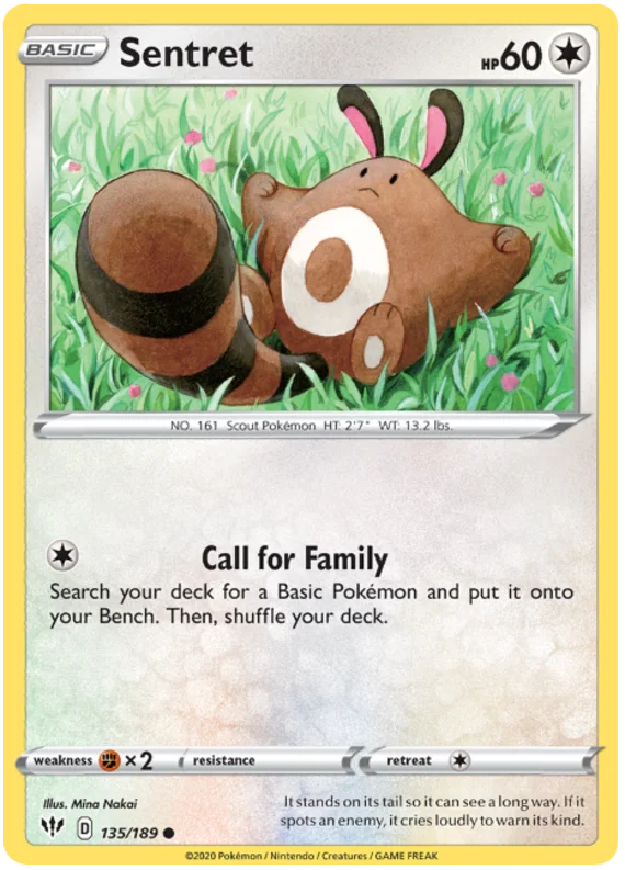 135/189 Sentret (Darkness Ablaze) Pokemon card (English)