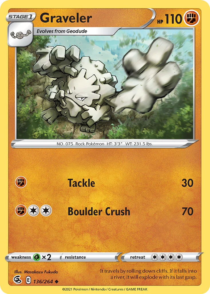 136/264 Graveler (Fusion Strike) Pokemon card (English)