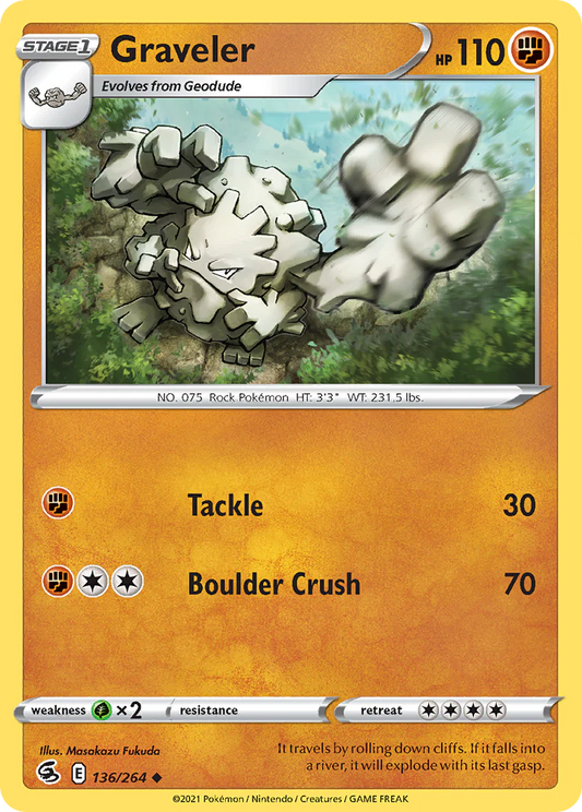 136/264 Graveler (Fusion Strike) Pokemon card (English)
