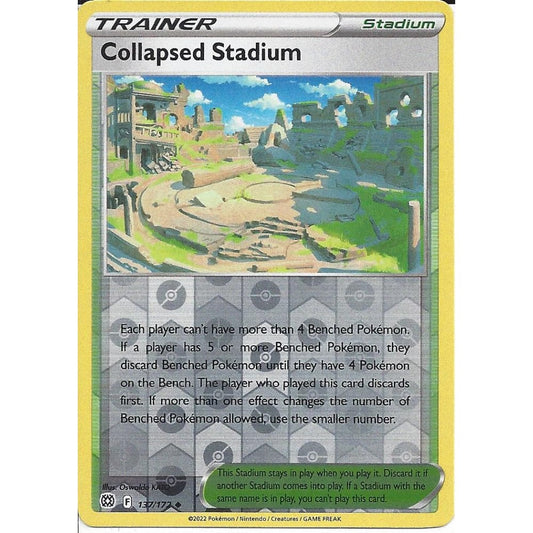 137/172 Collapsed Stadium (Reverse Holo) (Stadium) (Brilliant Stars) Pokemon card (English)