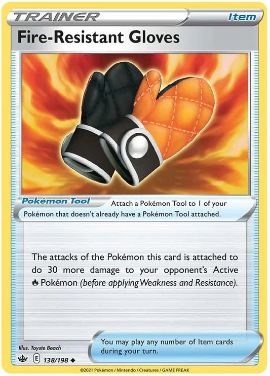 138/198 Fire-Resistant Gloves (Item) (Chilling Reign) Pokémon card (English)