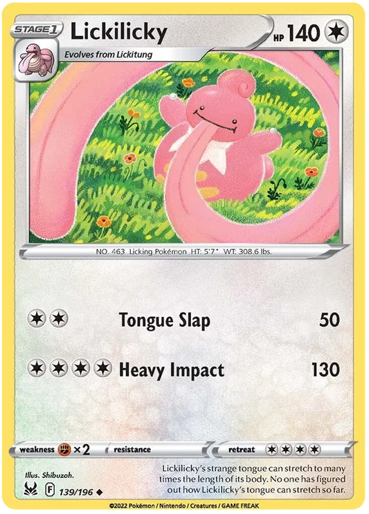 139/196 Lickilicky (Lost Origin) Pokemon card (English)