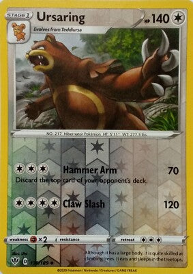 139/189 Ursaring (Reverse Holo) (Darkness Ablaze) Pokemon card (English)