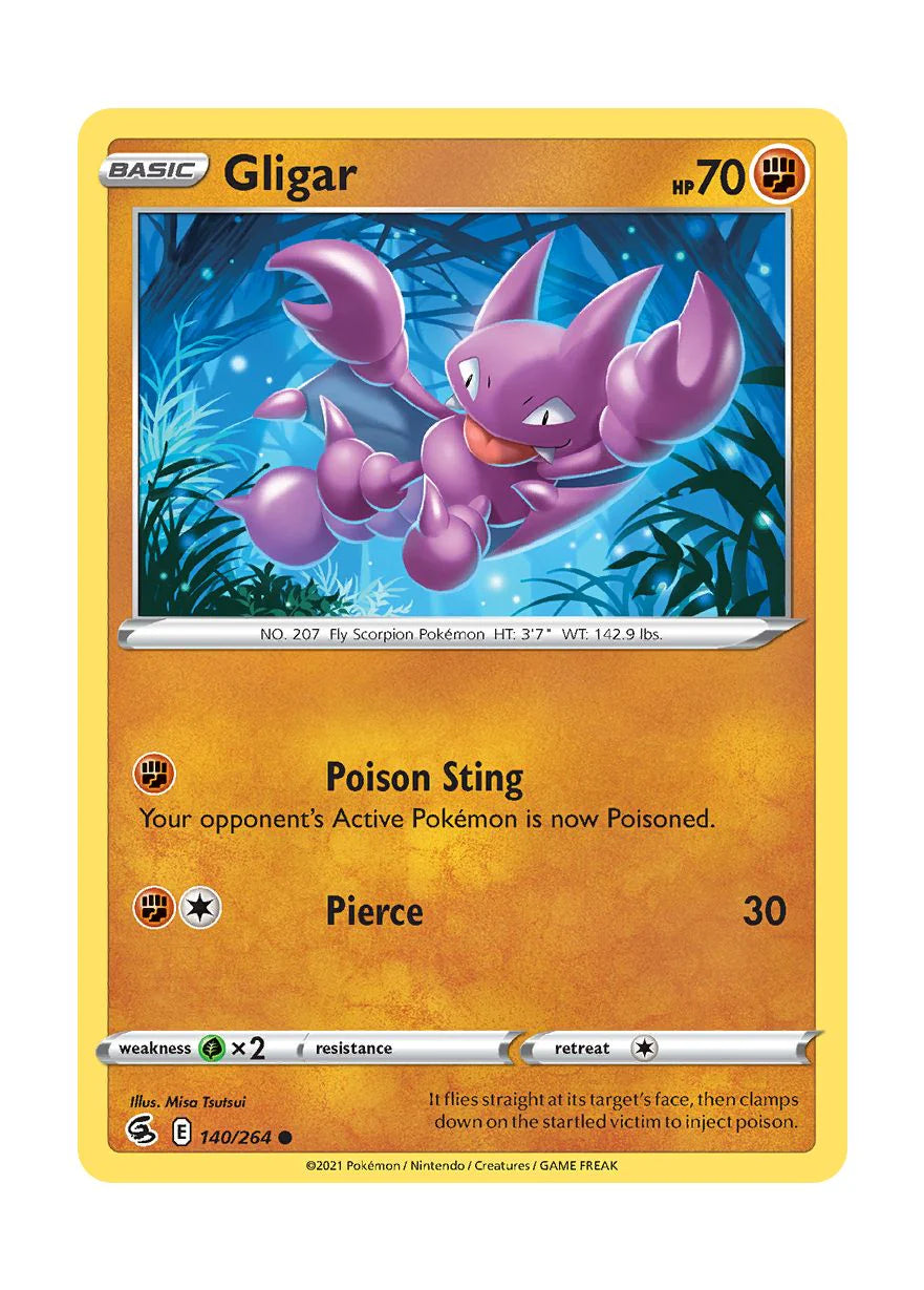 140/264 Gligar (Fusion Strike) Pokemon card (English)