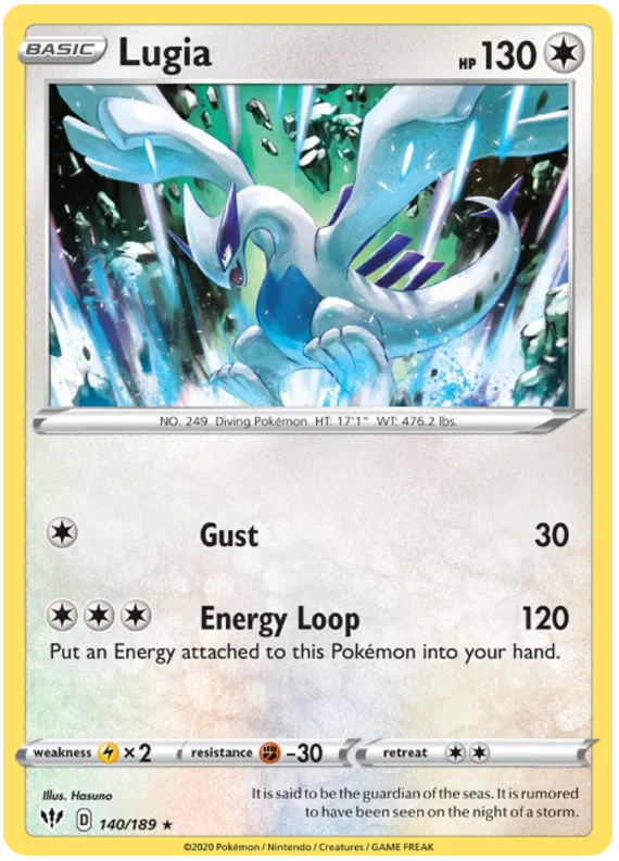 140/189 Lugia (Rare) (Darkness Ablaze) Pokemon card (English)