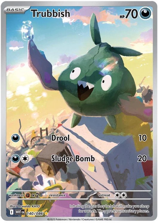 140/086 Trubbish (Illustration Rare) (White Flare) Pokémon card (English)
