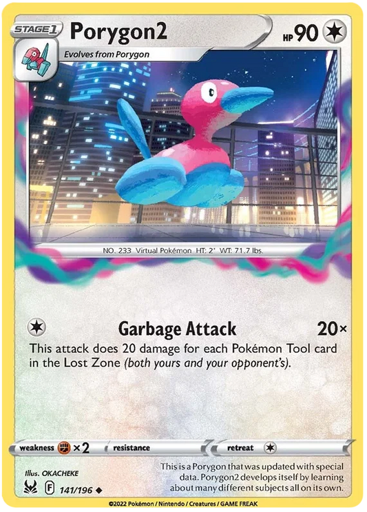 141/196 Porygon 2 (Lost Origin) Pokemon card (English)