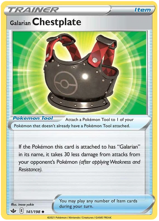 141/198 Galarian Chestplate (Item) (Chilling Reign) Pokémon card (English)