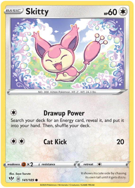 141/189 Skitty (Darkness Ablaze) Pokemon card (English)