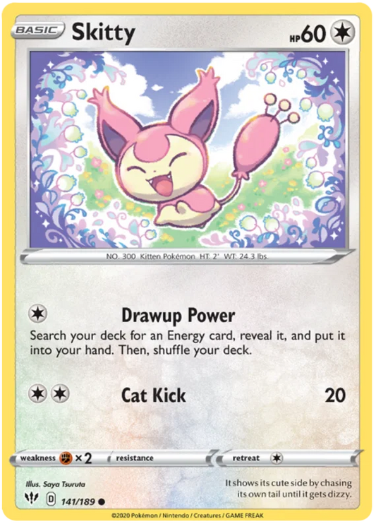 141/189 Skitty (Darkness Ablaze) Pokemon card (English)
