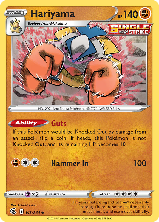 143/264 Hariyama (Fusion Strike) Pokemon card (English)